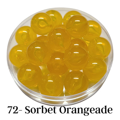 72 - Boules acryliques brillantes Sorbet Orangeade 20MM