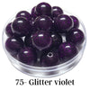 75 - Boules acryliques brillantes Glitter violet 20MM