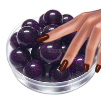 75 - Boules acryliques brillantes Glitter violet 20MM