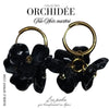 Créoles Trio d'Orchidées - Noir marbré