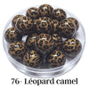 76 - Boules acryliques brillantes Léopard camel 20MM