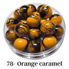 78 - Boules acryliques brillantes Orange/caramel strié 20MM