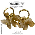 Créoles Trio d'Orchidées - Beige marbré