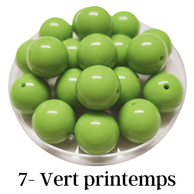 7 - Boules acryliques brillantes Vert printemps 20MM