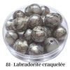 81 - Boules acryliques brillantes Labradorité craquelée 20MM