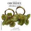 Créoles Trio d'Orchidées - Olivine marbré