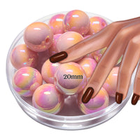 84 - Boules acryliques brillantes Rose clair irisé 20MM