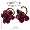 Créoles Trio d'Orchidées - Magenta marbré