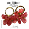 Créoles Trio d'Orchidées - Framboise marbré