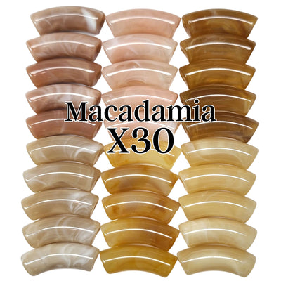 Camaieu 88- Lot mixte tubes incurvés Macadamia 12MM