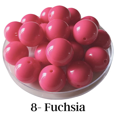 8 - Boules acryliques brillantes Fuchsia 20MM