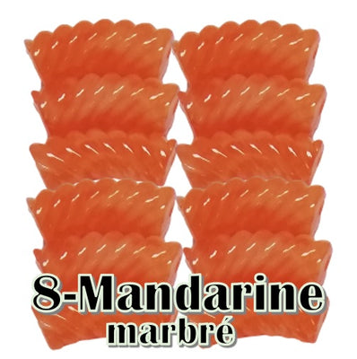 8- Tube courbe torsadé mandarine marbré 8mm/12MM