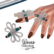 KIT bague silicone collection Waves - Cristal/canard #9