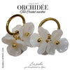 Créoles Trio d'Orchidées - Cristal marbré
