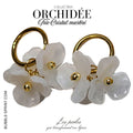 Créoles Trio d'Orchidées - Cristal marbré