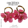 Créoles Trio d'Orchidées - Rose marbré