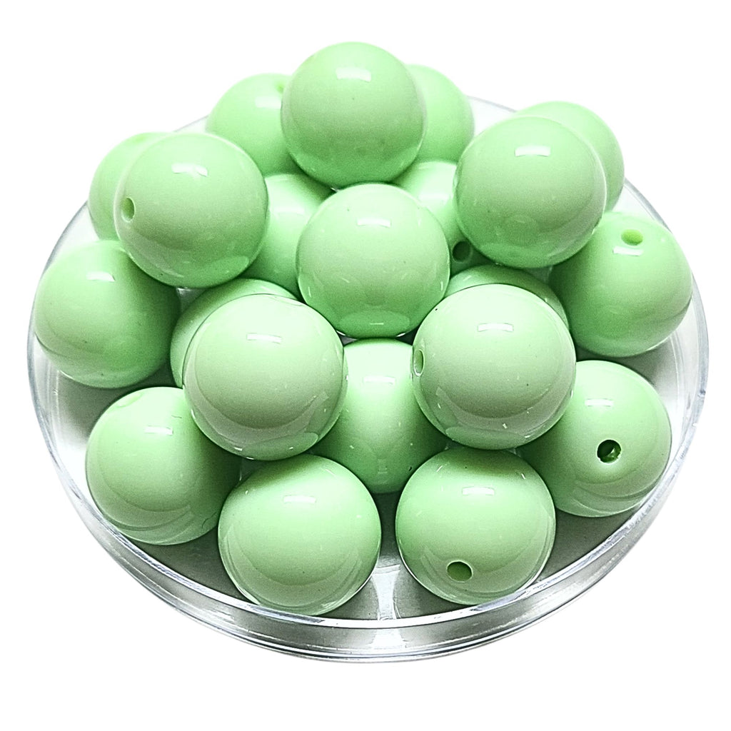 99 - Boules acryliques brillantes Vert d'eau 20MM
