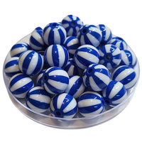 217 - Boules acryliques Rayées Bleu 16MM