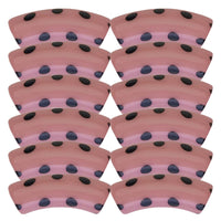 406 - Tubes incurvés DESIGN - Motif Pois Rose ancien 12MM