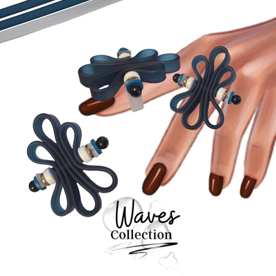 KIT bague silicone collection Waves - Canard/cristal #10