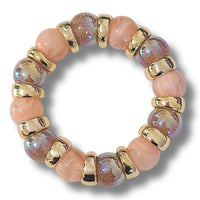 239 - Boules acryliques brillantes Roses des sables marbré 16MM