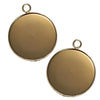 Support pendentif innoxydable plaqué Or, plateau de 25MM , Doré AP43