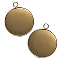 Support pendentif innoxydable plaqué Or, plateau de 25MM , Doré AP43
