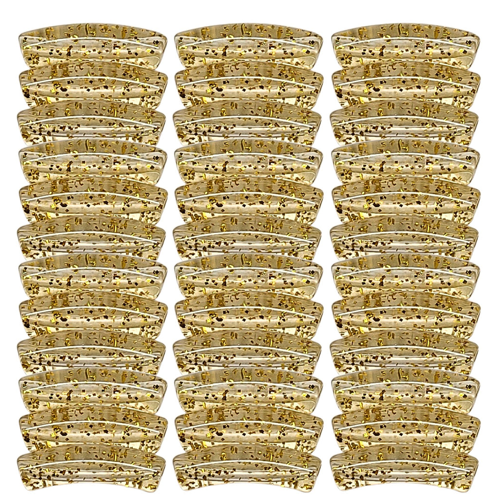 TINY tube incurvé Paillettes dorées 5MM