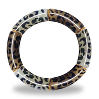 395 - Tubes incurvés DESIGN - Motif Léopard Nougatine 12MM