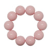 60 - Boules acryliques brillantes Rayé rose et blanc 20MM