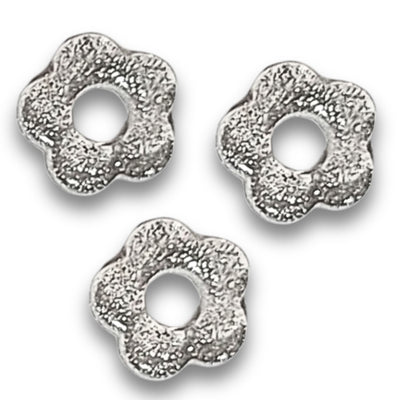 95- Fleur BABY glitter argent - 20mm
