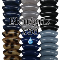 Camaieu 15- Lot mixte tubes incurvés Bleu/gris 12MM