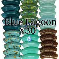 Camaieu 24- Lot mixte tubes incurvés Blue Lagoon 12MM