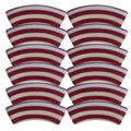 462 - Tubes incurvés DESIGN - Motif Rayures 12MM - Bordeaux