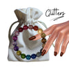 1020 - Glitter orage - Perles Polaris rondes 10mm
