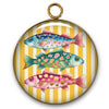 66 - Pendentif "Intemporel" -  Rayures & poissons