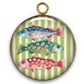 74 - Pendentif "Intemporel" -  Rayures & poissons