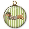 89 - Pendentif "Intemporel" -  Rayures & Teckel
