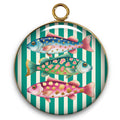 76 - Pendentif "Intemporel" -  Rayures & poissons