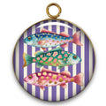 72 - Pendentif "Intemporel" -  Rayures & poissons