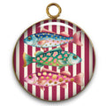 70 - Pendentif "Intemporel" -  Rayures & poissons