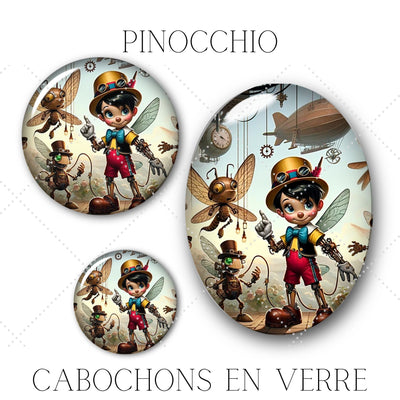Cabochons en verre Pinocchio-Réf CAB15