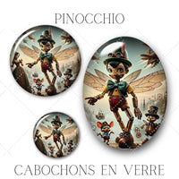 Cabochons en verre Pinocchio-Réf CAB16