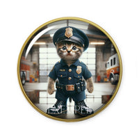 Cabochons en verre Police cat -Réf CAB18