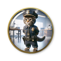 Cabochons en verre Police cat -Réf CAB20
