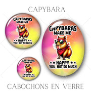 Cabochons en verre Capybara -Réf CAB35