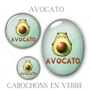 Cabochons en verre Avocato -Réf CAB39