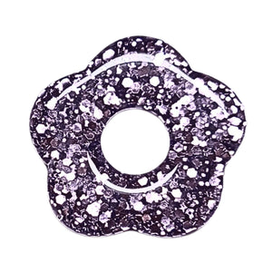 80 - Fleur Capucine paillettes mauve