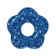82 - Fleur Capucine paillettes turquoise