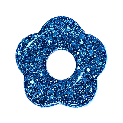 82 - Fleur Capucine paillettes turquoise
